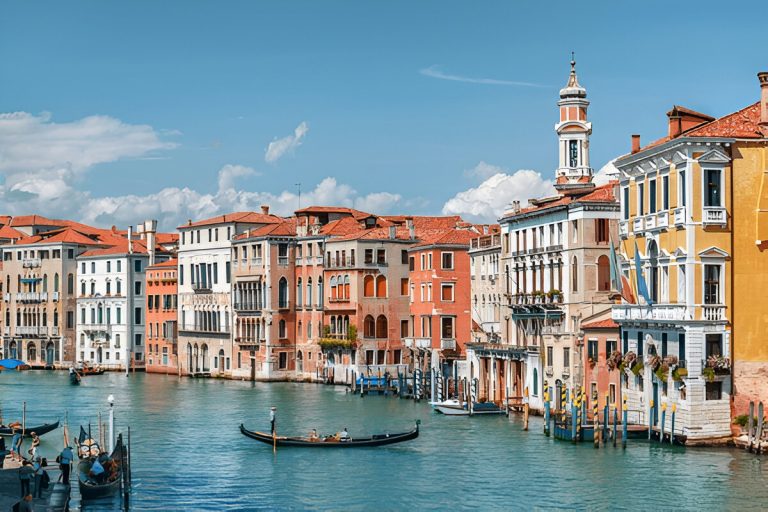 beautiful view grand canal boats Venice, Italy