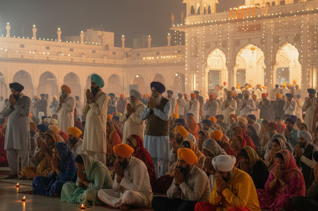 Pilgrims at Gurdwara Ber Sahib Sultanpur Lodhi during Guru nanak jayanti.