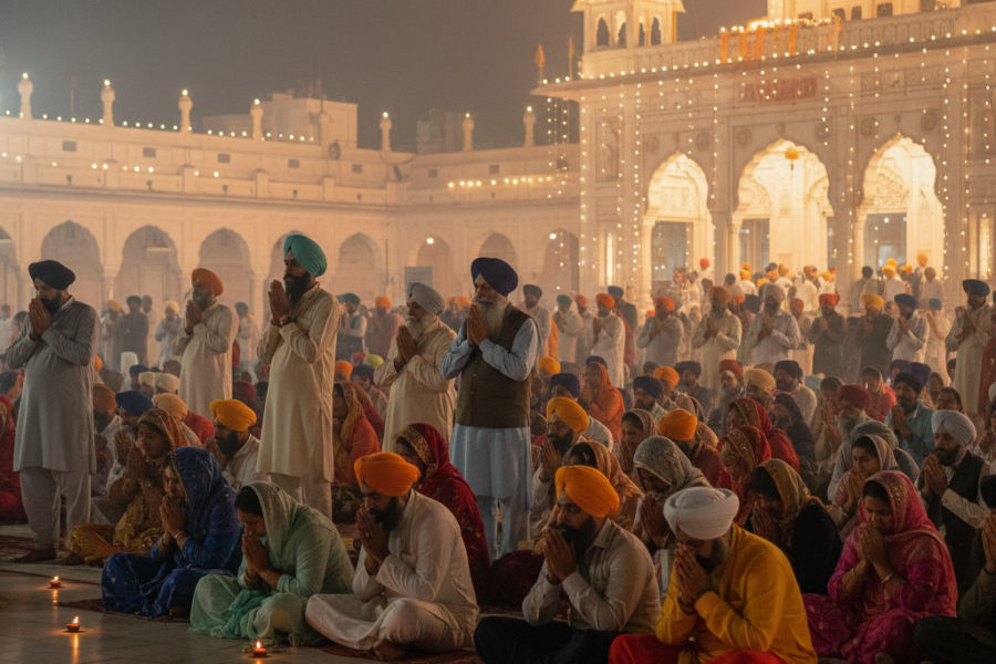 Pilgrims at Gurdwara Ber Sahib Sultanpur Lodhi during Guru nanak jayanti.