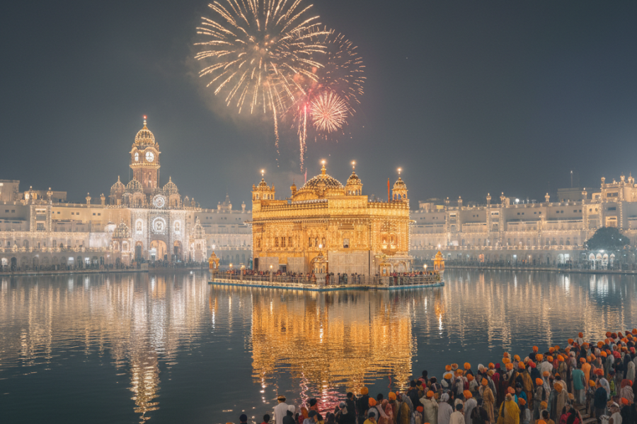 Golden Temple Amritsar during Guru Nanak Jayanti celebrations.