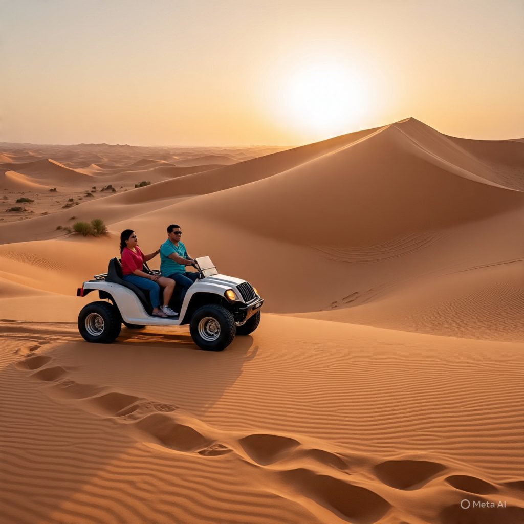 Desert safari in Dubai with sand dunes and adventure rides