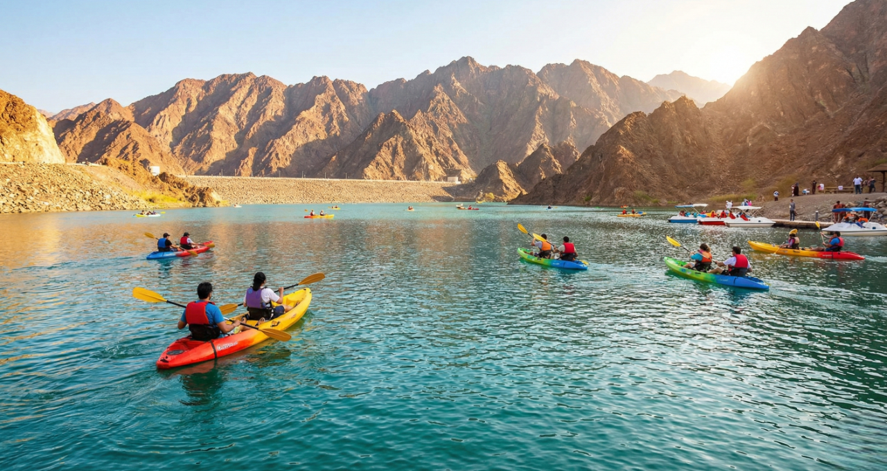 kayaking at hatta dam is one of the best activities in dubai