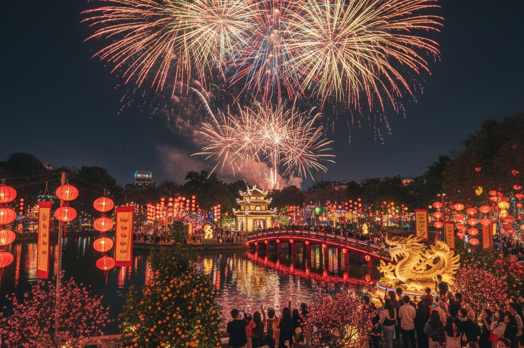 Tet Nguyen Dan Vietnam New Year fireworks