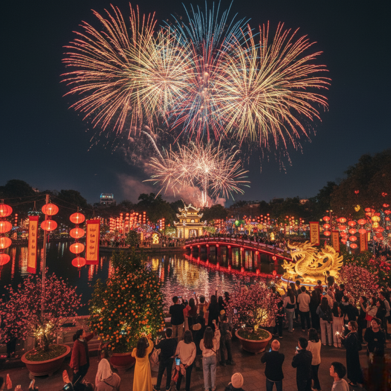 Tet Nguyen Dan Vietnam New Year fireworks