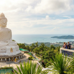 Big Buddha overlooking Phuket island from the hilltop viewpoint