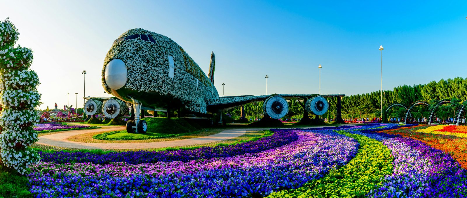 view of Miracle Garden Dubai showcasing its floral designs