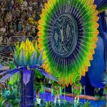Rio Carnival parade with colourful samba dancers in Brazil. It is one of the best festivals in the world