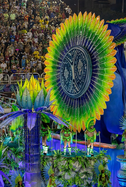 Rio Carnival parade with colourful samba dancers in Brazil. It is one of the best festivals in the world