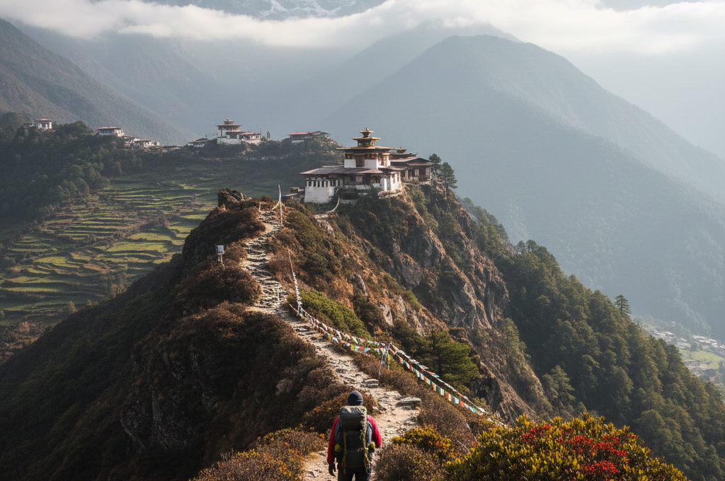 Himalayan trekking route for adventure travel in Bhutan