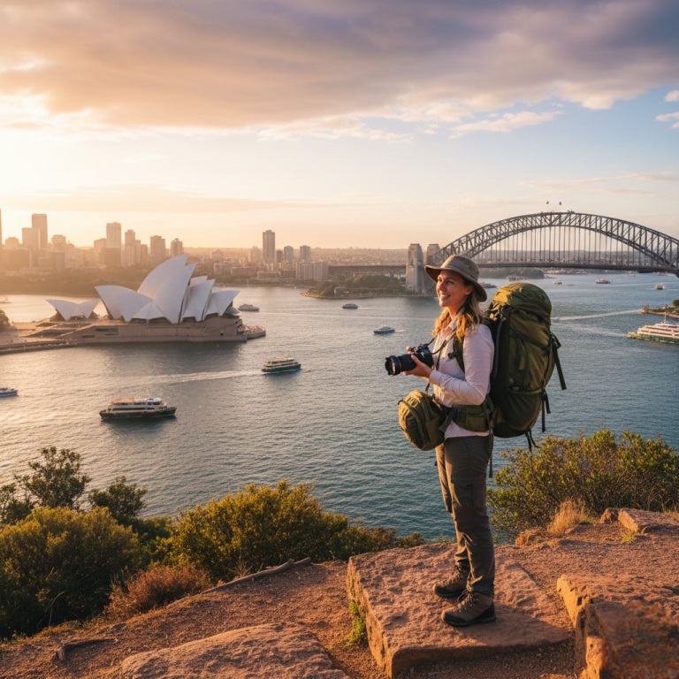 Traveller exploring Sydney on a Working Holiday Visa Australia.