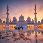 Sheikh Zayed Grand Mosque in Abu Dhabi, a safe destination for solo female travel.