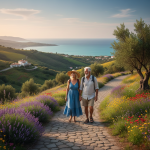 Senior couple enjoying a scenic walk during their senior citizen travel journey.