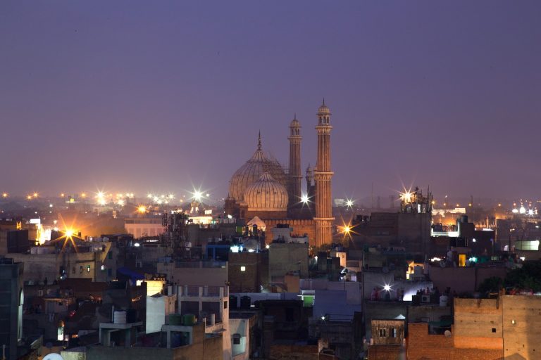 Busy street view of Chandni Chowk in Old Delhi